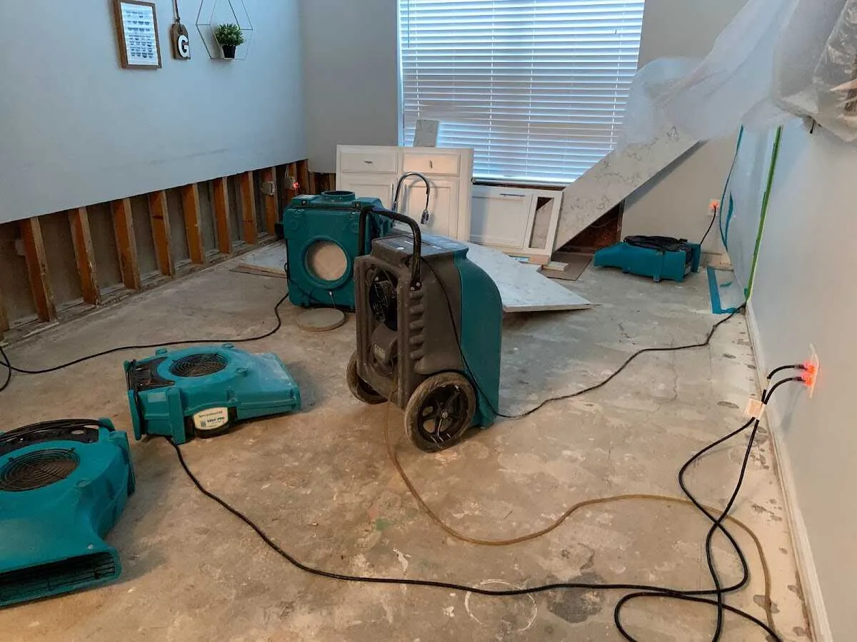 Dehumidifier in flood-cut room for Water Extraction & Removal in Middleburg Heights